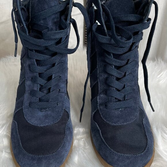 Sam Edelman Platform Sneakers, Navy, Suede, Size 9 - Picture 1 of 8